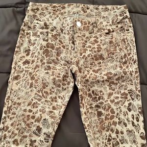 Cache brown multi color light weight jeans